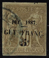 Oblitéré N° 7, 5c Sur 30c De 1877, Déc. 1887, T.B. Signé Calves - Otros & Sin Clasificación