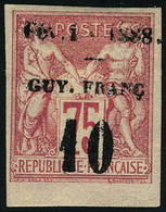 Neuf Avec Charnière N° 9, 10c S/75c Rose De 1877 Surchargé Février 1888, T.B. - Autres & Non Classés