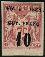 Neuf Avec Charnière N° 9, 10c S/75c Rose De 1877 Surchargé Février 1888, T.B. - Otros & Sin Clasificación