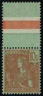 Neuf Sans Charnière N° 40, 10f Grasset Rouge Sur Vert, Bdf, T.B. - Autres & Non Classés