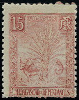 Neuf Avec Charnière N° 68,15c Rose Type Zébu, Impression Recto Et Verso Renversée, T.B., Maury 63b - Andere & Zonder Classificatie