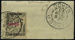 Fragment N° 9, 5c Noir Surchargé Timbre Poste Obl 6.2.93 Sur Frgt T.B.  Signé - Sonstige & Ohne Zuordnung