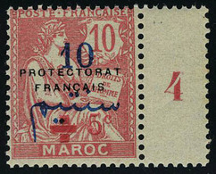 Neuf Sans Charnière N° 58, 10 + 5 Croix Rouge Millésime 4 T.B. Signé Brun, Maury - Andere & Zonder Classificatie