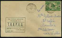 Lettre N° 60, TP N° 254 Sur L Càd Nouméa 28 Août 47, Cachet 1ère Liaison Aérienne Française Par TRAPAS ... Pour Noumea V - Autres & Non Classés