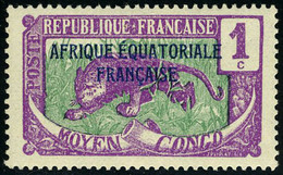 Neuf Avec Charnière N° 43a, 1c Lilas-rose Et Vert-bleu Sans Surcharge Oubangui-Chari, T.B. - Otros & Sin Clasificación