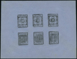 Neuf Sans Gomme N° 1a/2b, Réimpression De 1866, Feuillet Complet De 6 Le 15c X 3 Et Le 30x X 3, T.B.  Maury - Autres & Non Classés