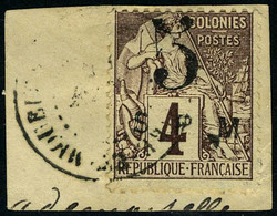 Oblitéré N° 4, 5 Sur 4c De 1881, Oblitéré Sur Petit Fragment, T.B. Signé - Autres & Non Classés