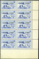 Neuf Sans Charnière N° 262, 90c Bleu, France Libre, Bloc De 10 Timbres, Cdf, Superbe - Autres & Non Classés