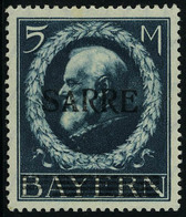 Neuf Avec Charnière N° 30a, 5m Bleu Variété Petit A De Sarre, Cl, T.B. Signé Brun + JB - Sonstige & Ohne Zuordnung