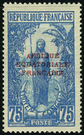 Neuf Avec Charnière N° 42a, 75c Outremer Et Bleu Pâle, Sans La Surcharge Tchad, T.B. Signé - Sonstige & Ohne Zuordnung