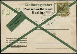 Lettre N°17. 1m Olive. Oblitéré 01/3/49 Berlin Sur Enveloppe Spéciale Postchnelldienst Berlin. T.B. (Michel 750 Euros) - Andere & Zonder Classificatie