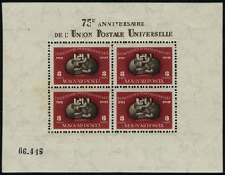 Neuf Avec Charnière N°90A. 75ème Anniversaire De L'UPU. BF Dentelé + Non Dentelé. T.B. - Other & Unclassified