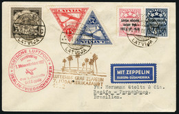 Lettre Zeppelin. 7. SAF 1932. Lettre Avec CàD Riga 21.IX.32 Pour Recife. Au Verso CàD De Transit De Berlin (24.9.32). Ar - Altri & Non Classificati