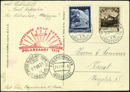 Lettre Zeppelin Polarfahrt 1931 Affranchi Avec Les N° 105/06, T.B. - Andere & Zonder Classificatie