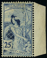 Neuf Avec Charnière N° 91, 25c Bleu UPU Gravure Fine, Bdf, T.B. Signé - Autres & Non Classés