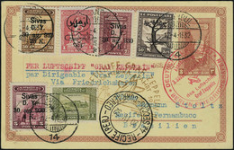 Lettre Zeppelin SAF 1932, E Postal + Affranchissement Complementaire, Càd Istambul 12.4.1932 + Cachet Rouge Berlin Fried - Sonstige & Ohne Zuordnung