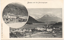 BEVERS Und Die Bernina-Gruppe Bahnhof Mit Albula-Bahn Dampflokomotive - Bever