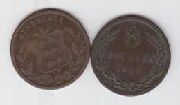 Guernsey Coin 8 Doubles 1874 Condition Fine - Guernsey