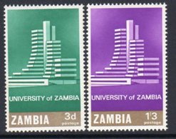 Zambia 1966 Opening Of University Set Of 2, Hinged Mint, SG 118/9 (BA) - Zambia (1965-...)
