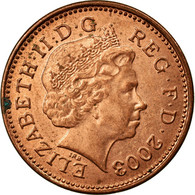 Monnaie, Grande-Bretagne, Elizabeth II, Penny, 2003, TTB, Copper Plated Steel - 1 Penny & 1 New Penny