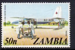 Zambia 1975 Definitives 50n Flying Doctor Service Value, MNH, SG 237 (BA) - Zambia (1965-...)