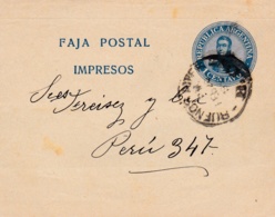 ARGENTINE  :  Bande De Journal Pour Le Pérou - Storia Postale