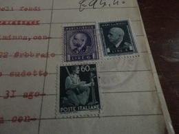 1 FRANCOBOLLO  DA 60 CENTESIMI USATO COME FISCALE SU DOCUMENTO+6 MARCHE DA BOLLO- - Revenue Stamps