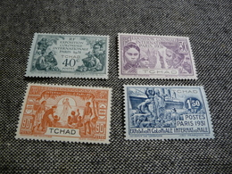 TIMBRES  TCHAD  SERIE  COLONIALE   N  56  A  59    COTE  28,00  EUROS   NEUFS  TRACE  CHARNIÈRES - Neufs
