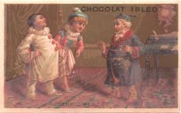 Figurina, Chromo, Trade Card. Chocolat Ibled. Polichinelle Et Colombine. Remerciements. Pulcinella. Vallet Minot. - Ibled