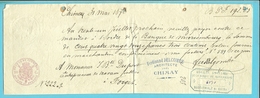 Mandat à L'ordre CHIMAY 1876 , Zegel EFFETS DE COMMERCE 10c. - Dokumente