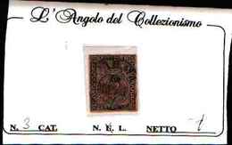 90797) PARMA- 15C.Giglio Borbonico, Stampa Nera Su Carta Colorata - 1 Giugno 1852-USATO - Parma