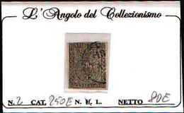 90798) PARMA- 10C.Giglio Borbonico, Stampa Nera Su Carta Colorata - 1 Giugno 1852-USATO - Parme