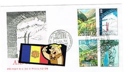 ANDORRE ESP. ANDORRA FDC 1972 YVERT 65-68 - Storia Postale