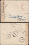 BELGIQUE AFFRANC MECANIQUE DE BRUXELLES VERS LODJA ET REDIRIGEE GANDAYIKA + CENSURE (DD) DC-2044 - Cartas & Documentos