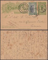CONGO BELGE EP 10c +COB 56 DE KISHASA 07/04/1912  VERS LOUVAIN (DD) DC-2051 - Postwaardestukken