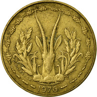 Monnaie, West African States, 5 Francs, 1976, TTB, Aluminum-Nickel-Bronze, KM:2a - Ivory Coast