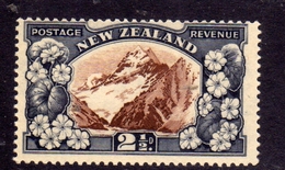 NEW ZEALAND NUOVA ZELANDA 1936 Mt. COOK AND MOUNTAIN LILIES MONTE KGVI 2½d PERF. 14 MNH - Ongebruikt