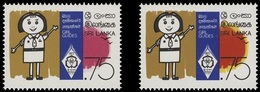 Sri Lanka 1977, (Error) 75c Girl Guides Anniversary Missing Yellow - Fehldrucke