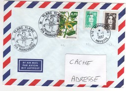 Timbres , Stamps   Yvert N° 32 , 33 , 42 Sur Lettre De Mamoudzou  Mayotte Du 02/01/1997 Pour La France - Covers & Documents