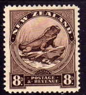 NEW ZEALAND NUOVA ZELANDA 1936 TUATARA LIZARD KGVI 8d PERF. 12 1/2 MNH - Neufs