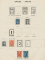 Hawaii: 1853/1899, Mainly Used Collection Of Apprx. 48 Stamps On Ancient Schaubek Pages. - Hawai