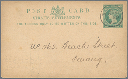 Malaiische Staaten - Penang: 1891/1945, Used Stationery Cards (6, Inc. Local Usage W.1893 2nd Half R - Penang