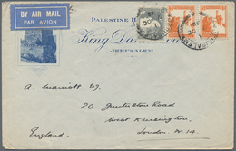 Palästina: 1927/42, Mandate Issues On Cover (54 Inc. Air, Registration, Censorship) Or Card (10 Inc. - Palestina