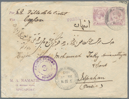 Singapur: 1887/1936, Covers (7+1 Front) Inc. Airmail To Germany On HAL Envelope, 1915 Censored To Is - Singapour (...-1959)