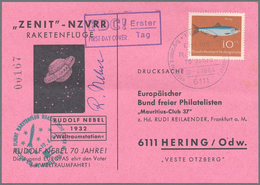 Raketenpost: 1964, 10 Apr, Nebel Rocket Flight, Holding Of Apprx. 300 Cards With Two Cachets And Sig - Andere & Zonder Classificatie