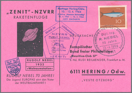 Raketenpost: 1964, 12 Apr, Nebel Rocket Flight, Holding Of Apprx. 530 Cards With Three Cachets Each. - Sonstige & Ohne Zuordnung