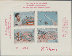 Raketenpost: 1964, 70th Birthday Of Rudolf Nebel, Coloured Vignette On Gummed Paper, Holding Of Appr - Other & Unclassified