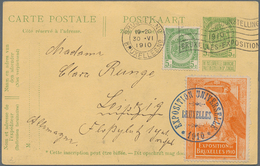 Belgien: 1856/1937, Group Of Ten Covers/cards, Incl. Uprated Stationeries, Registered And Airmail, S - Colecciones