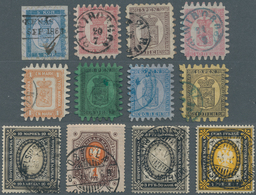 Finnland: 1860 Ca. From, Range Of Used Collections, Comprising Overall 26 Rouletted Stamps, Further - Used Stamps