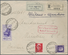 Italien: 1861/1956, Italy/area, Lot Of Six Covers/cards Incl. Two Uprated Stationeries, Better Frank - Lotti E Collezioni